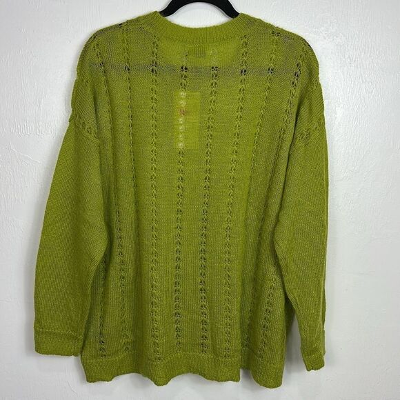 Masai Mohair Blend Long Sleeve Crew Neck Sweater In Green Size L - Picture 3 of 7